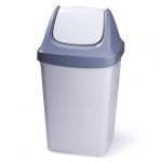 Ведро-контейнер для мусора IDEA, 50 л., серое (в 74*ш 40*г 35 см), качающаяся крышка. Арт. 600160