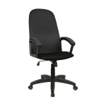 Кресло руководителя Helmi HL-E79 "Elegant", PL, ткань TW черная/серая. 277897