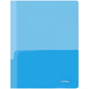 Папка-уголок Berlingo, А4, 180мкм, 2 внутренних кармана, прозрачная синяя. AGp_04002,287524 ― Кнопкару. Саранск