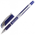 Ручка шариковая масляная с грипом BRAUBERG "Delta Plus", СИНЯЯ, печать, узел 0,7 мм, линия письма 0,35 мм. 142689