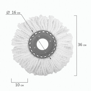 Насадка МОП круглая для швабры из набора для уборки, крепление кольцо, микрофибра, d-16 см, LAIMA. 601488 ― Кнопкару. Саранск