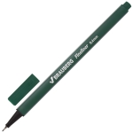 Ручка капиллярная (линер) BRAUBERG "Aero", ТЕМНО-ЗЕЛЕНАЯ, трехгранная, металлический наконечник, линия письма 0,4 мм. 142251