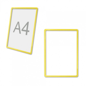 Рамка POS для ценников, рекламы и объявлений А4, желтая, без защитного экрана. 290251  ― Кнопкару. Саранск