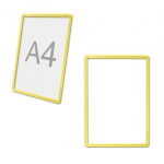 Рамка POS для ценников, рекламы и объявлений А4, желтая, без защитного экрана. 290251 