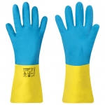 Перчатки неопреновые, химически устойчивые LAIMA EXPERT, размер L, сине-желтые. Арт.605005