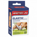Набор пластырей 20 шт. MASTER UNI ELASTIC эластичный, на тканевой основе, 3 размера, коробка с европодвесом. 0108-005, 630284
