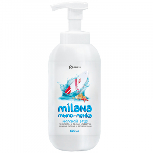 Мыло-пена жидкое Grass "Milana. Морской бриз", антибактериальное, с дозатором, 500 мл. 125333 ― Кнопкару. Саранск