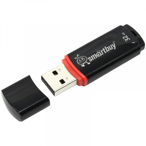 Память Smart Buy "Crown" 32GB, USB 2.0 Flash Drive, черный. SB32GBCRW-K ― Кнопкару. Саранск