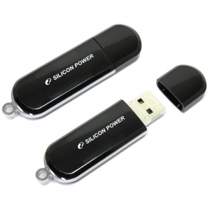 Флеш-диск 32 GB, SILICON POWER LuxMini 710, USB 2.0, металлический корпус, черный. SP32GBUF2710V1K ― Кнопкару. Саранск