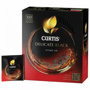 Чай Curtis "Delicate Black", черный, цветочные оттенки во вкусе, 100 пакетиков по 1.7г. 101014, 355028, 622220 ― Кнопкару. Саранск