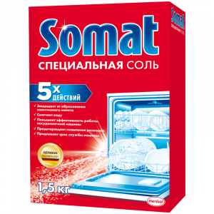 Соль для посудомоечных машин Somat, 1,5кг. 283840 ― Кнопкару. Саранск
