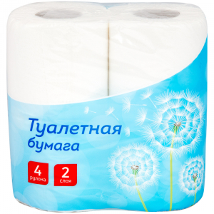Бумага туалетная OfficeClean 2-слойная, 4шт., тиснение, белая. 249814 ― Кнопкару. Саранск