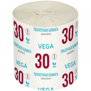 Бумага туалетная Vega, 1-слойная, 30м/рул., серая. 339242 ― Кнопкару. Саранск