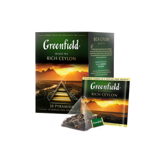 Чай "Greenfield" Rich Ceylon, чёрный. 20 пирамидок . Арт. 741639 ― Кнопкару. Саранск