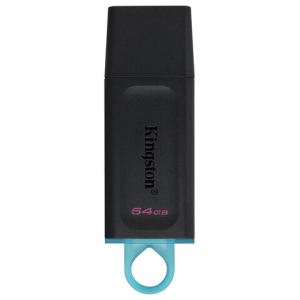 Флеш-диск 64GB KINGSTON DataTraveler Exodia, разъем USB 3.2, черный/бирюзовый, DTX/64GB. 513638 ― Кнопкару. Саранск
