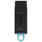 Флеш-диск 64GB KINGSTON DataTraveler Exodia, разъем USB 3.2, черный/бирюзовый, DTX/64GB. 513638