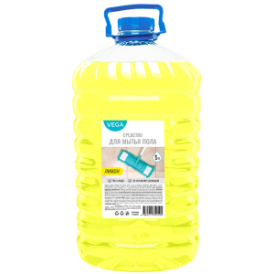 Средство для мытья пола Vega "Лимон", ПЭТ, 5л. 314203 ― Кнопкару. Саранск