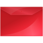 Папка-конверт на кнопке OfficeSpace А4, 120мкм, пластик, красная. 281219