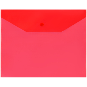 Папка-конверт на кнопке OfficeSpace А5 (190*240мм), 120мкм, пластик, полупрозрачная, красная. 344556 ― Кнопкару. Саранск