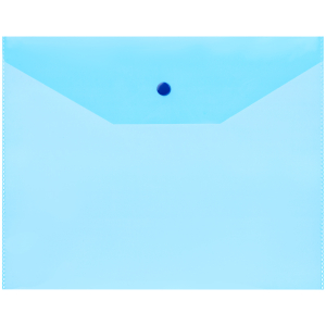 Папка-конверт на кнопке OfficeSpace А5 (190*240мм), 120мкм, пластик, полупрозрачная, синяя. 344557 ― Кнопкару. Саранск