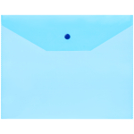 Папка-конверт на кнопке OfficeSpace А5 (190*240мм), 120мкм, пластик, полупрозрачная, синяя. 344557