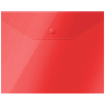 Папка-конверт на кнопке OfficeSpace А5 (190*240мм), 150мкм, пластик, полупрозрачная, красная. 267530