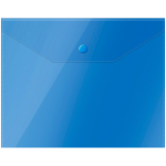 Папка-конверт на кнопке OfficeSpace А5 (190*240мм), 150мкм, пластик, полупрозрачная, синяя. 267531