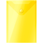 Папка-конверт на кнопке OfficeSpace А6 (105*148мм), 150мкм, пластик, желтая. 281227