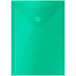 Папка-конверт на кнопке OfficeSpace А6 (105*148мм), 150мкм, пластик, зеленая. 281226