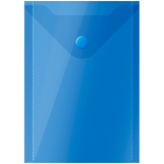 Папка-конверт на кнопке OfficeSpace А6 (105*148мм), 150мкм, пластик, полупрозрачная, синяя. 267535