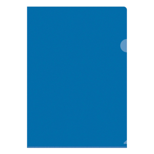 Папка-уголок OfficeSpace А4, 100мкм, пластик, прозрачная синяя. Fmu15-11_882, 254337 ― Кнопкару. Саранск