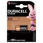 Батарейка Duracell CR123 3V литиевая, 1BL. 5000394123106, 287891