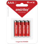 Батарейка SmartBuy AAA (LR03) алкалиновая, BC4. SBBA-3A04B, 226835