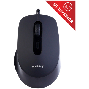 Мышь Smartbuy ONE 265-K, бесшумная, черный, 4btn+Roll. SBM-265-K, 321225 ― Кнопкару. Саранск