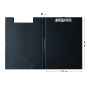 Папка-планшет с зажимом OfficeSpace, ПВХ, черный. ППСЗ_68960, 255914 ― Кнопкару. Саранск