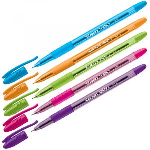 Ручка шариковая Luxor "Spark II" синяя, 0,7мм, грип, корпус ассорти. 31070/50 Tub, 286869 ― Кнопкару. Саранск