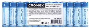 Батарейки алкалиновые "пальчиковые" КОМПЛЕКТ 12 шт., CROMEX (КРОМЕКС) Alkaline, AA (LR6,15A), спайка, 456258 ― Кнопкару. Саранск