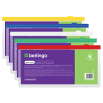 Папка-конверт на молнии Berlingo 255*130мм, 150мкм, прозрачная, ассорти, для ж/д и авиа билетов. AKm_06109,260466