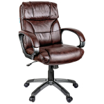 Кресло руководителя Helmi HL-E08 "Receipt", экокожа коричневая. 274834
