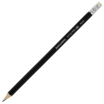 Карандаш чернографитный BRAUBERG "Style PRO", 1 шт., HB, с ластиком, корпус черный. 181723