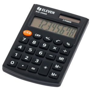 Калькулятор карманный Eleven SLD-200NR, 8 разрядов, двойное питание, 62*98*10мм, черный.339232 ― Кнопкару. Саранск