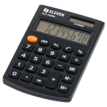 Калькулятор карманный Eleven SLD-200NR, 8 разрядов, двойное питание, 62*98*10мм, черный.339232