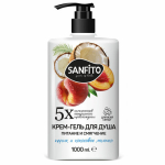 Гель для душа 1л, SANFITO "Персик и молочко", питание и смягчение, 25464, 701227