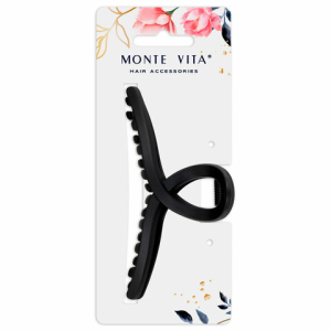 Краб для волос 11 см, soft-touch, чёрный, MONTE VITA (МОНТЕ ВИТА), 457006 ― Кнопкару. Саранск