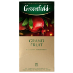 Чай GREENFIELD "Grand Fruit" черный с гранатом, гибискусом, розмарином, 25 пакетиков в конвертах по 1,5 г, 1387-10, 621970 