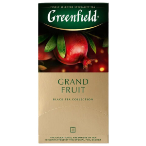 Чай GREENFIELD "Grand Fruit" черный с гранатом, гибискусом, розмарином, 25 пакетиков в конвертах по 1,5 г, 1387-10, 621970  ― Кнопкару. Саранск