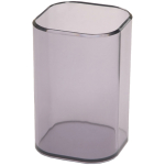 Подставка-стакан СТАММ "Визит", пластиковая, квадратная, тонированная серая.СН35,129662