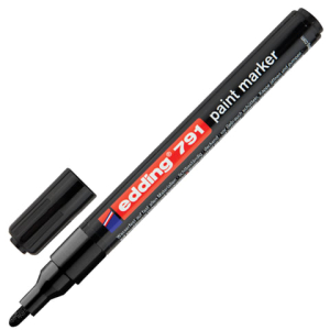Маркер-краска лаковый EDDING 791, 1-2 мм, ЧЕРНЫЙ, круглый наконечник, пластиковый корпус, E-791/1. 151319 ― Кнопкару. Саранск
