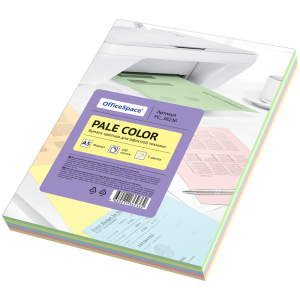 Бумага цветная OfficeSpace "Pale Color", А5, 80г/м², 100л., (5 цветов).PC_38236,315733 ― Кнопкару. Саранск