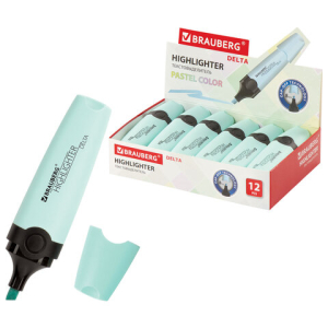 Текстовыделитель BRAUBERG "DELTA PASTEL", БИРЮЗОВЫЙ, линия 1-5 мм, 151732 ― Кнопкару. Саранск